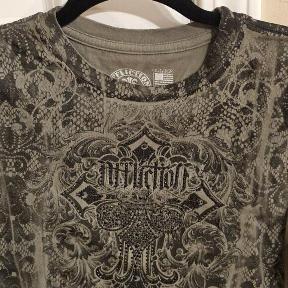 Affliction Baby Doll Tee - Grey/Green (Never Worn) - Picture 3 of 5